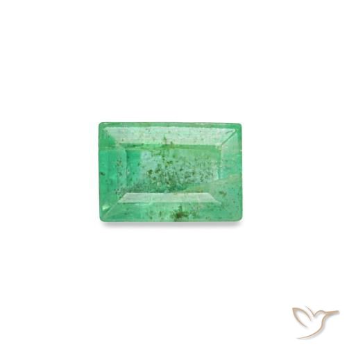 Esmeralda verde natural de 0,16 ct, baguette, VS-SI
