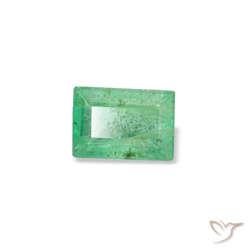 Esmeralda verde natural de 0,16 ct, baguette, VS-SI