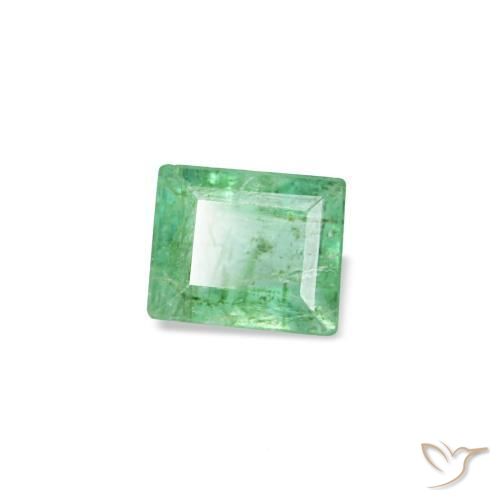 Esmeralda verde natural de 0,14 ct, baguette, SI