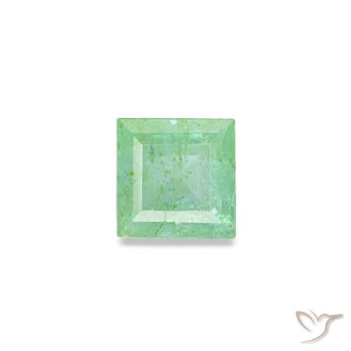 Esmeralda verde natural de 0,09 ct, cuadrado, SI