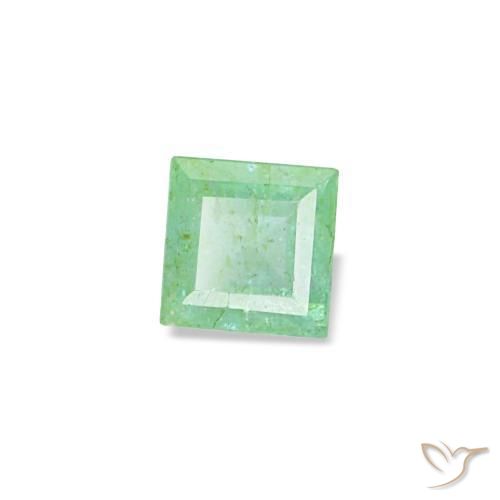 Esmeralda verde natural de 0,09 ct, cuadrado, SI