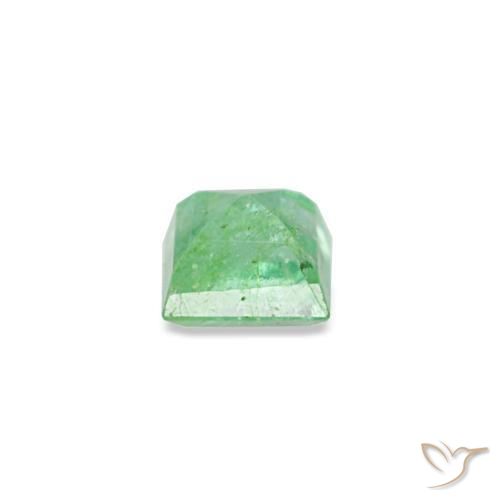 Esmeralda verde natural de 0,09 ct, cuadrado, SI