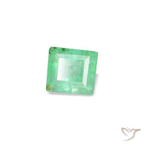 Esmeralda verde natural de 0,13 ct, baguette, SI