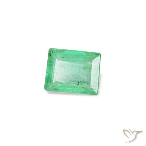 Esmeralda verde natural de 0,13 ct, baguette, SI