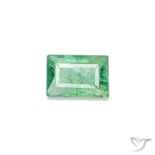 Esmeralda verde natural de 0,13 ct, baguette, SI
