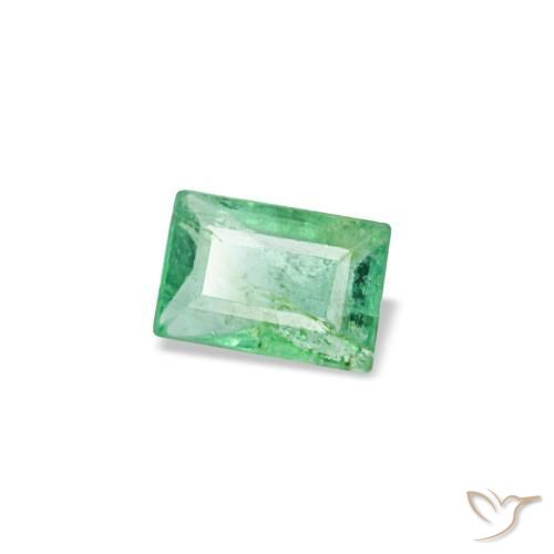 Esmeralda verde natural de 0,13 ct, baguette, SI
