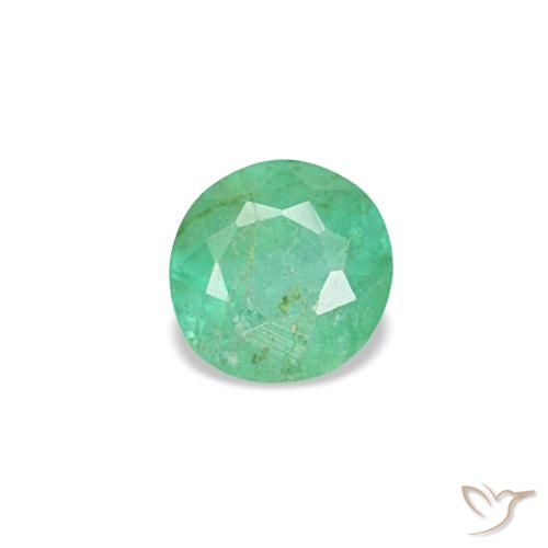 Esmeralda verde natural de 0,19 ct, corte redondo, VS-SI