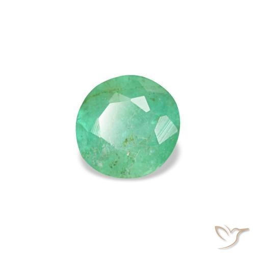 Esmeralda verde natural de 0,19 ct, corte redondo, VS-SI