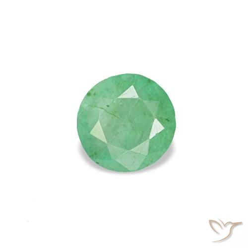Esmeralda verde de 0,18 ct, redondo, VS-SI