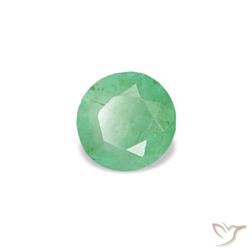 Esmeralda verde natural de 0,18 ct, corte redondo, VS-SI