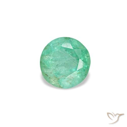 Esmeralda verde natural de 0,19 ct, corte redondo, VS-SI