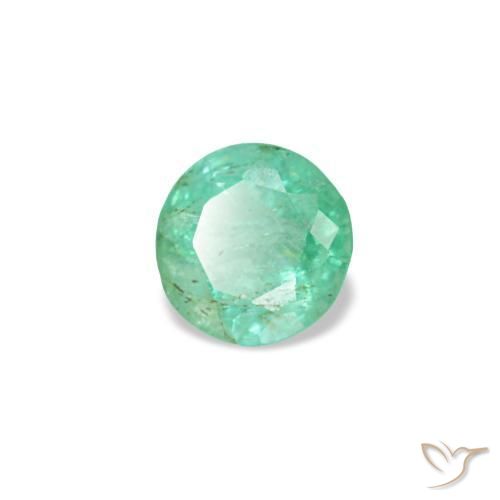 Esmeralda verde natural de 0,19 ct, corte redondo, VS-SI