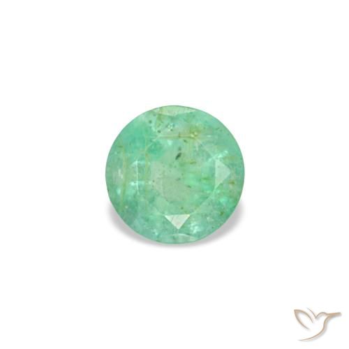 Esmeralda verde natural de 0,17 ct, corte redondo, VS-SI