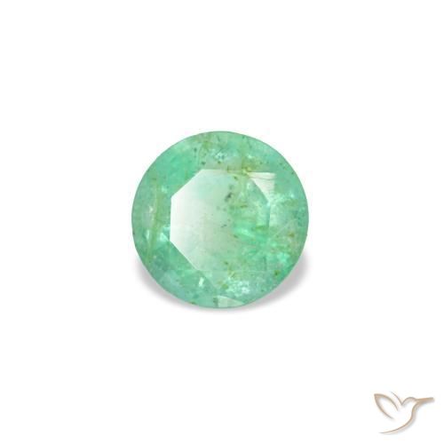 Esmeralda verde natural de 0,17 ct, corte redondo, VS-SI