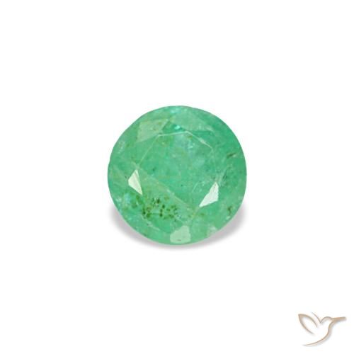 Esmeralda verde natural de 0,15 ct, corte redondo, VS-SI
