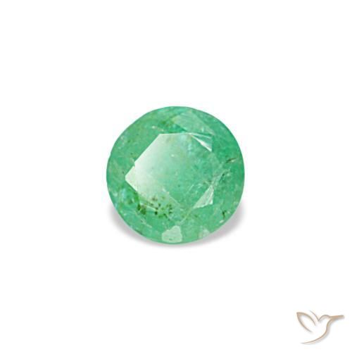 Esmeralda verde natural de 0,15 ct, corte redondo, VS-SI