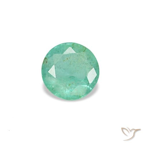 Esmeralda verde de 0,16 ct, redondo, VS-SI