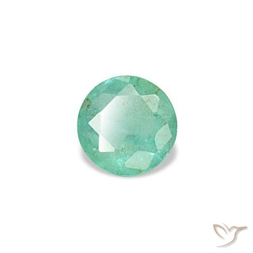 Esmeralda verde natural de 0,16 ct, corte redondo, VS-SI