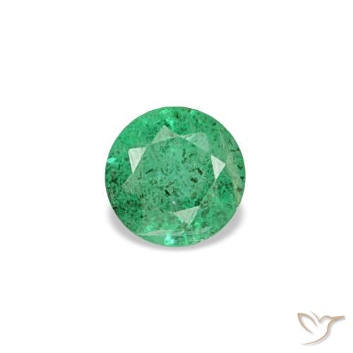 Esmeralda verde natural de 0,15 ct, corte redondo, VS-SI