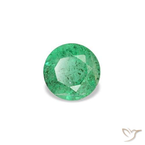 Esmeralda verde natural de 0,15 ct, corte redondo, VS-SI