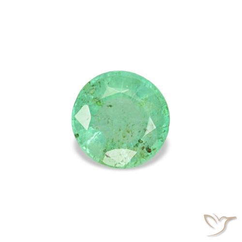 Esmeralda verde de 0,19 ct, redondo, VS-SI