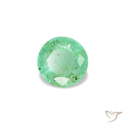 Esmeralda verde natural de 0,19 ct, corte redondo, VS-SI