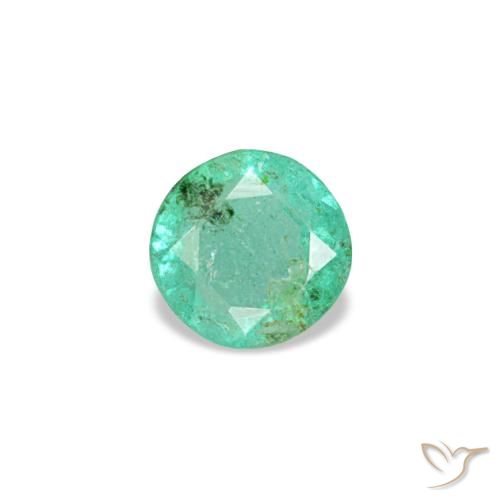 Esmeralda verde natural de 0,19 ct, corte redondo, VS-SI