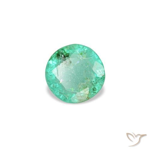 Esmeralda verde natural de 0,19 ct, corte redondo, VS-SI