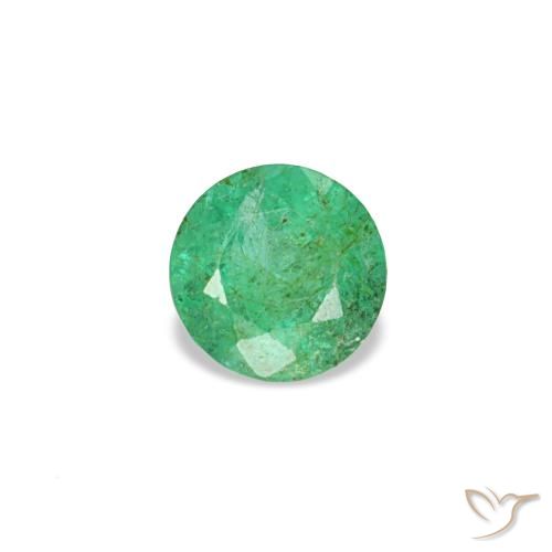 Esmeralda verde de 0,16 ct, redondo, VS-SI
