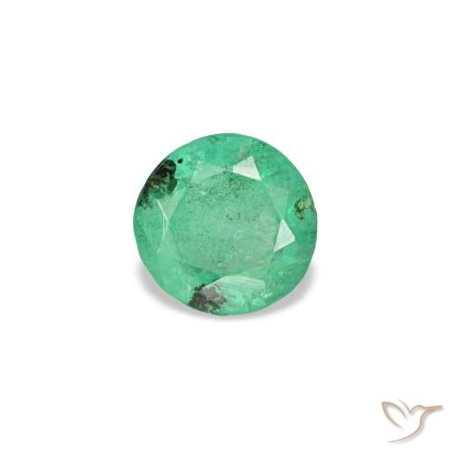 Esmeralda verde natural de 0,18 ct, corte redondo, VS-SI