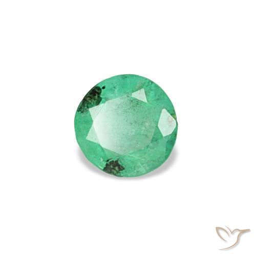 Esmeralda verde natural de 0,18 ct, corte redondo, VS-SI