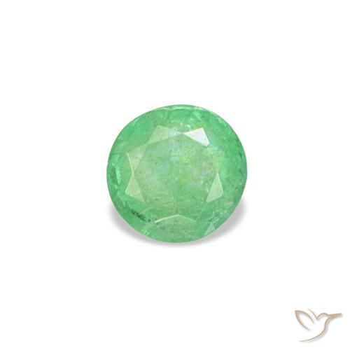 Esmeralda verde de 0,18 ct, redondo, VS-SI