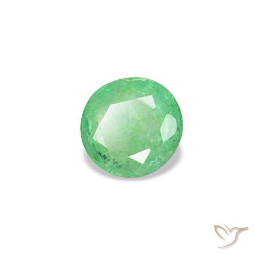 Esmeralda verde natural de 0,18 ct, corte redondo, VS-SI