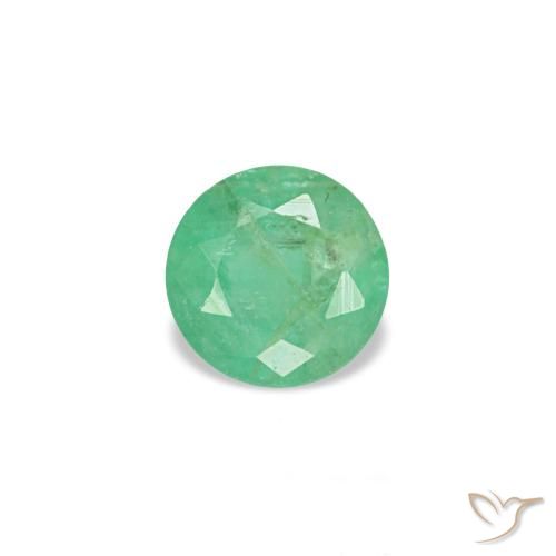 Esmeralda verde natural de 0,17 ct, corte redondo, VS-SI