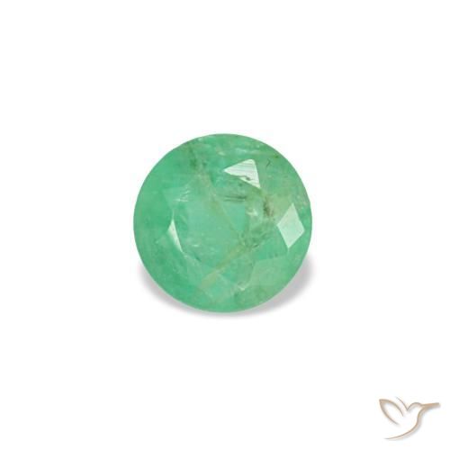 Esmeralda verde natural de 0,17 ct, corte redondo, VS-SI