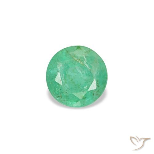 Esmeralda verde natural de 0,17 ct, corte redondo, VS-SI