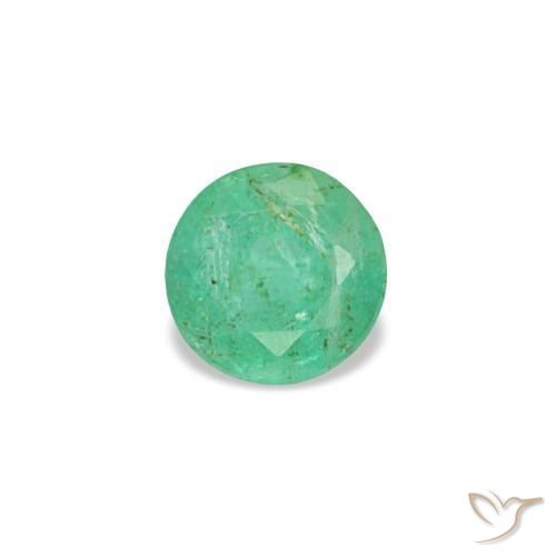 Esmeralda verde natural de 0,17 ct, corte redondo, VS-SI