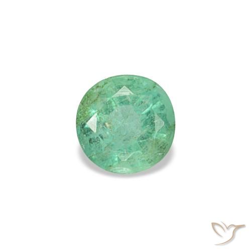 Esmeralda verde de 0,19 ct, redondo, VS-SI