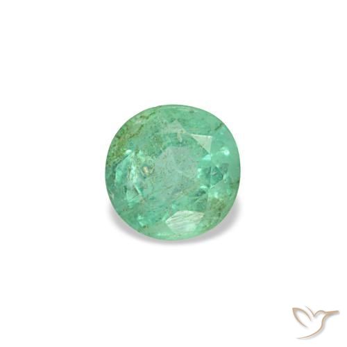 Esmeralda verde natural de 0,19 ct, corte redondo, VS-SI