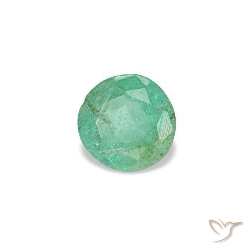 Esmeralda verde natural de 0,18 ct, corte redondo, VS-SI