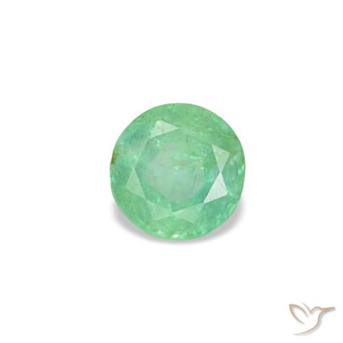 Esmeralda verde natural de 0,17 ct, corte redondo, VS-SI