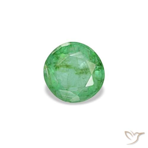 Esmeralda verde de 0,19 ct, redondo, VS-SI