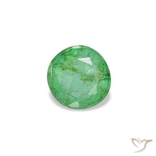 Esmeralda verde natural de 0,19 ct, corte redondo, VS-SI