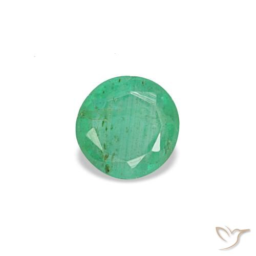 Esmeralda verde de 0,18 ct, redondo, VS-SI