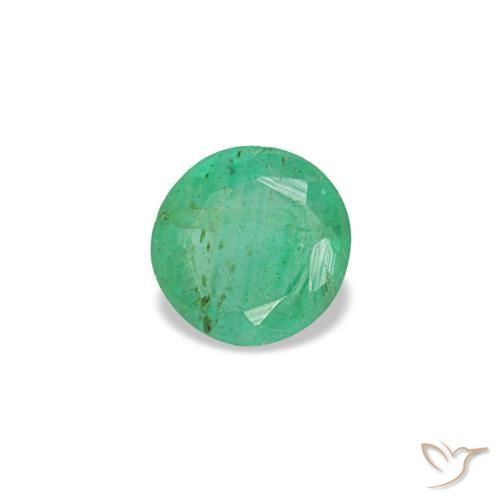 Esmeralda verde natural de 0,18 ct, corte redondo, VS-SI