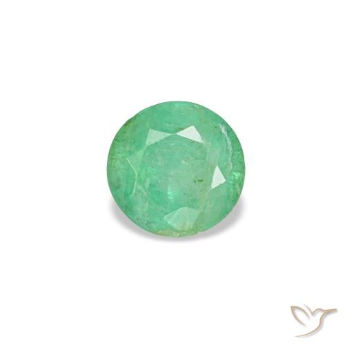 Esmeralda verde natural de 0,16 ct, corte redondo, VS-SI