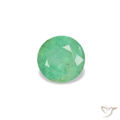 Esmeralda verde natural de 0,16 ct, corte redondo, VS-SI