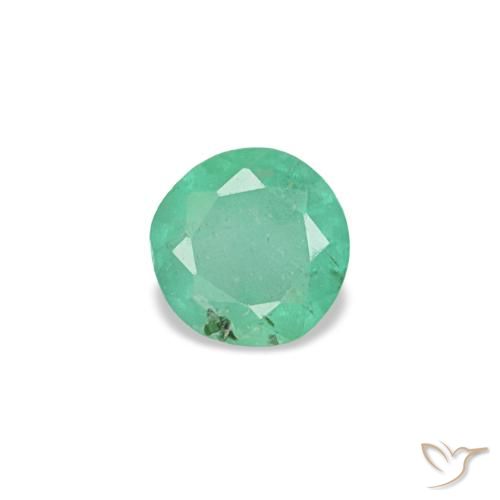Esmeralda verde natural de 0,17 ct, corte redondo, VS-SI