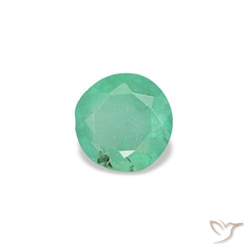Esmeralda verde natural de 0,17 ct, corte redondo, VS-SI