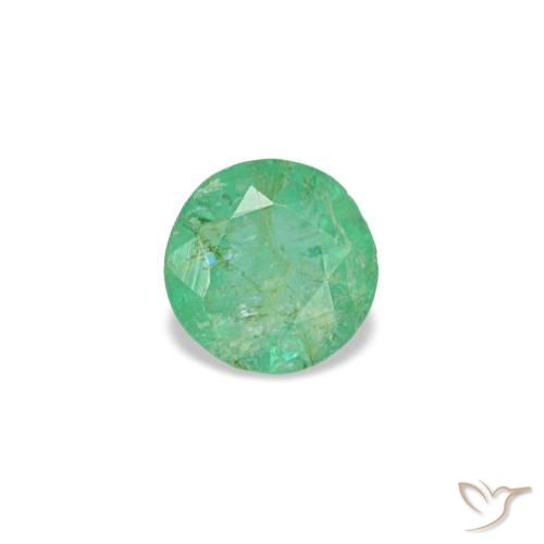 Esmeralda verde natural de 0,17 ct, corte redondo, VS
